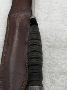 Vintage Kutmaster Stacked Leather Handle Fighting Knife