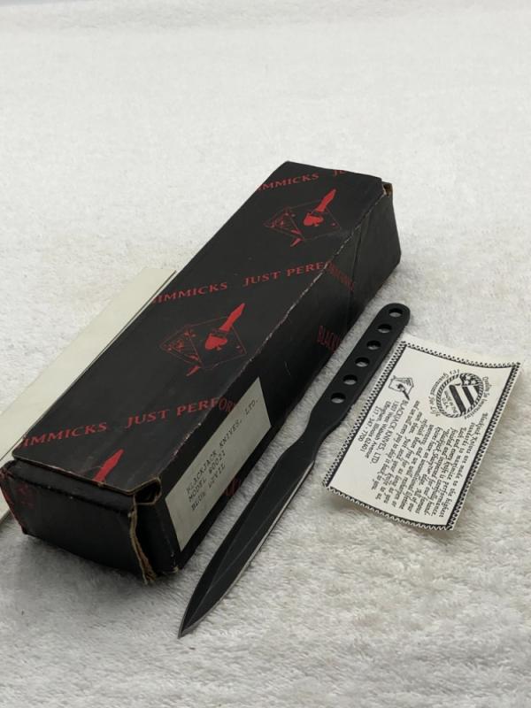 Blackjack Knives Model 0021 Blue Devil Throwing Knife Appears Unused Blackjack Knives Model 0021 Blue Devil Throwing Knife Appears Unused