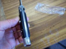  AKC Italy 9 Inch Stiletto Automatic W/Bayonet Blade Black Composition UNUSED!