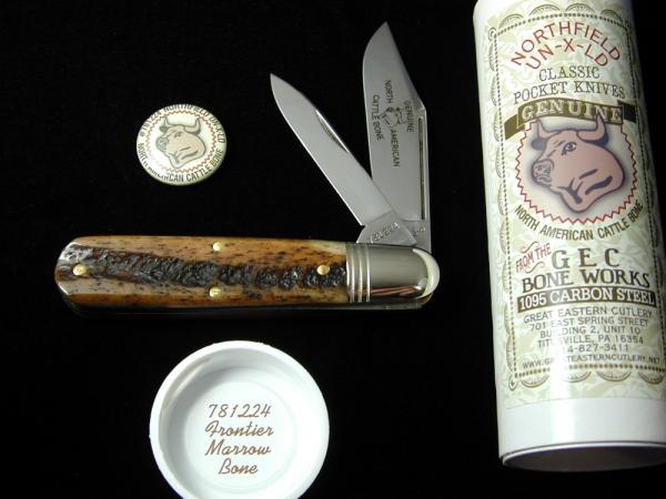 Great Eastern Cutlery GEC Frontier Marrow Bone Bullet End Barlow Knife 781224 NIT Made In USA Great Eastern Cutlery GEC Frontier Marrow Bone Bullet End Barlow Knife 781224 NIT Made In USA