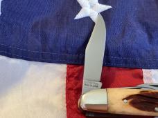 Vintage Parker Cut Co. 4 Blade Sowbelly Stockman Knife w/ Great 2nd Cut Bone Stag Handles - NOS