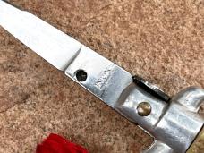 Rare Aluminum Frame Stag Miniature Keychain Switchblade Knife, Older Style From Italy