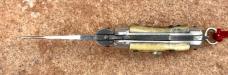 Rare Aluminum Frame Stag Miniature Keychain Switchblade Knife, Older Style From Italy