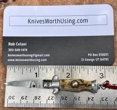 Rare Aluminum Frame Stag Miniature Keychain Switchblade Knife, Older Style From Italy