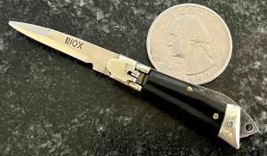 Rare Deerfoot Lever Lock Miniature Keychain Switchblade Knife, Japan, Unused