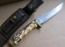 Schrade USA 153 UH Knife / Sheath / Stone 