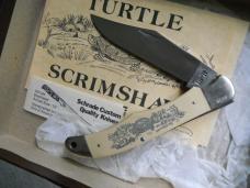 Schrade USA Turtle Scrimshaw Knife / Box 