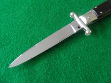 c. 1960's ITALY INOXID PATENT HORN Red DOT Swing Guard Lock Back Switchblade NICE ! 
