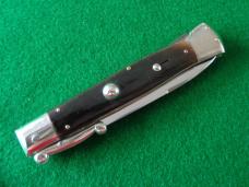 c. 1960's ITALY INOXID PATENT HORN Red DOT Swing Guard Lock Back Switchblade NICE ! 