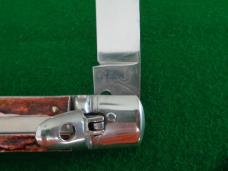 c. 1960's-70's OTHELLO Faux STAG Lever Lock Back Switchblade MINT ! 