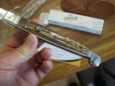 A.G.A. Campolin "The Sicilian" 12" Fighting Knife Maniago, Italy Genuine Stag/Antler UNUSED NIB.