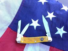Vintage J A Henckels Whittler with Yellow Pick Bone Handles & Black Shield -NOS