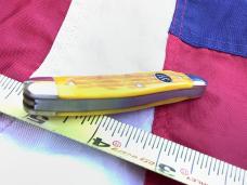 Vintage J A Henckels Whittler with Yellow Pick Bone Handles & Black Shield -NOS
