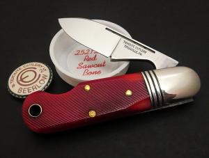 Great Eastern Cutlery #25 EO Beerlow Red Sawcut Bone GEC Easy Open 252123