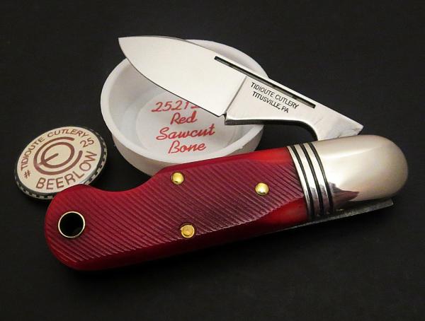 Great Eastern Cutlery #25 EO Beerlow Red Sawcut Bone GEC Easy Open 252123