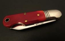 Great Eastern Cutlery #25 EO Beerlow Red Sawcut Bone GEC Easy Open 252123