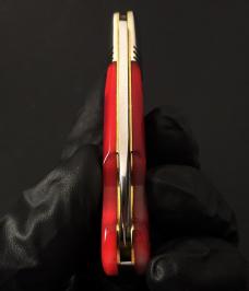 Great Eastern Cutlery #25 EO Beerlow Red Sawcut Bone GEC Easy Open 252123