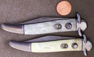 2 Vintage Switchblade knives HAMMER BRAND & IMPERIAL Toothpick pattern knife