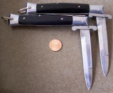 2 vintage Switchblade knives RIZZUTO ESTILETO MILANO marked knife
