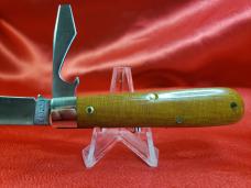 Great Eastern Cutlery 715222 Beer Cub, Pale Ale Linen Micarta. New, Mint in Tube with Pin!.