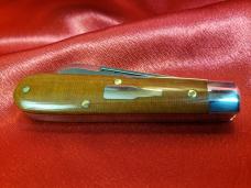 Great Eastern Cutlery 715222 Beer Cub, Pale Ale Linen Micarta. New, Mint in Tube with Pin!.