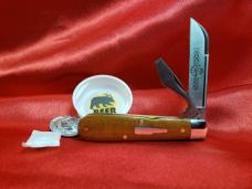 Great Eastern Cutlery 715222 Beer Cub, Pale Ale Linen Micarta. New, Mint in Tube with Pin!.