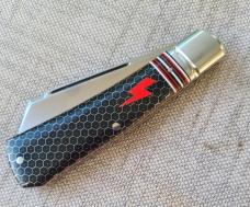 K'roo Striper Ctec Jackal...4" closed..Rwl34..filework..Black Ctec w BOLT shield..coa and slip