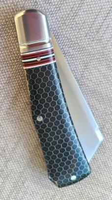 K'roo Striper Ctec Jackal...4" closed..Rwl34..filework..Black Ctec w BOLT shield..coa and slip