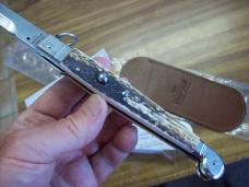 A.G.A. Campolin "The Sicilian" 12" Fighting Knife Maniago, Italy Genuine Stag/Antler UNUSED NIB.