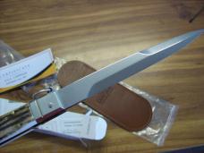 A.G.A. Campolin "The Sicilian" 12" Fighting Knife Maniago, Italy Genuine Stag/Antler UNUSED NIB.