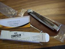 A.G.A. Campolin "The Sicilian" 12" Fighting Knife Maniago, Italy Genuine Stag/Antler UNUSED NIB.