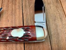 Cattaraugus Cutlery by A.G. Russell for the KCC Sleeveboard Whittler Brown Jigged Bone 1990