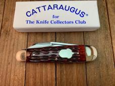 Cattaraugus Cutlery by A.G. Russell for the KCC Sleeveboard Whittler Brown Jigged Bone 1990