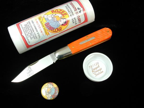 Great Eastern Cutlery GEC Jigged Orange Delrin Rozee Bullet End Barlow Knife 781124 NIT Made In USA Great Eastern Cutlery GEC Jigged Orange Delrin Rozee Bullet End Barlow Knife 781124 NIT Made In USA