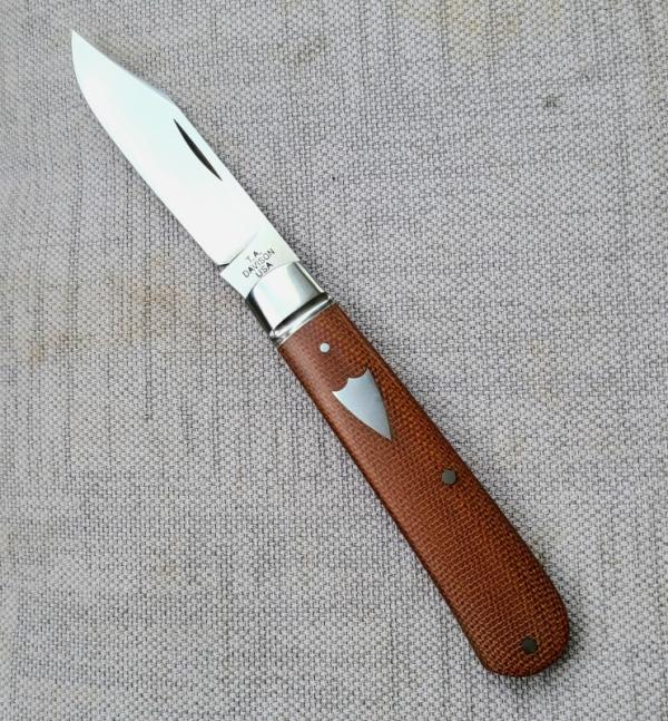 TA Davison Clip Jack..Cpm154...3 7/8" closed..Natural Canvas Micarta..#2418..Taco pouch 
