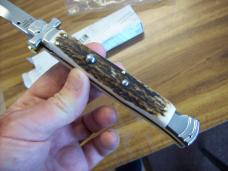 A. G. A. Campolin Maniago, Italy Maltese Cross Bayonet 11 Incher Lockback W/Genuine Stag/Antler NIB