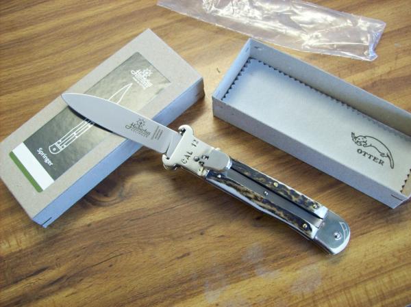 Hubertus Knife Shellpuller Patronenzieher Solingen Germany Stag/Antler Large Size 11 UNUSED NIB.