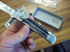Hubertus Knife Shellpuller Patronenzieher Solingen Germany Stag/Antler Large Size 11 UNUSED NIB.