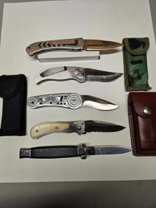 Lot of 5 budget switchblade knives