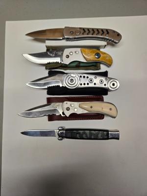 2nd lot of 5 Switchblade knives