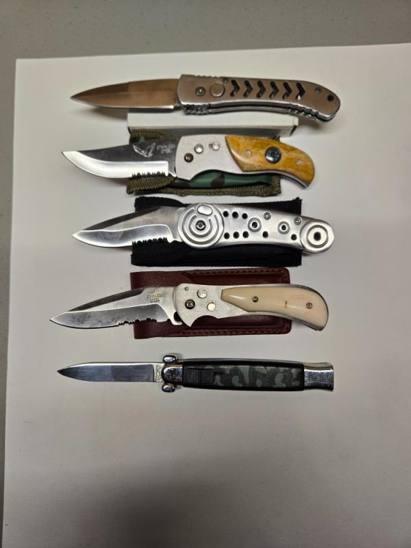 2nd lot of 5 Switchblade knives