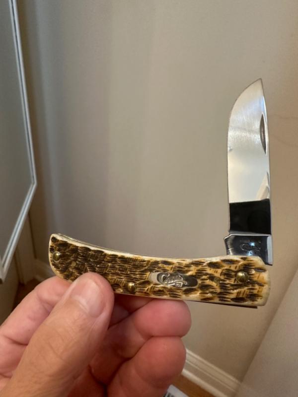 2013 Case XX Sodbuster Jr. Jigged Amber Bone Pocket Knife Stainless Steel. Mint condition. 