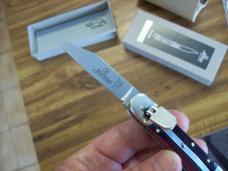 Hubertus Knife Solingen, Germany Small 08 Rare Red Smooth Bone 5 3/4 " Open Lilyput NIB