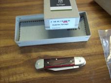 Hubertus Knife Solingen, Germany Small 08 Rare Red Smooth Bone 5 3/4 " Open Lilyput NIB
