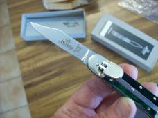 Hubertus Knife Solingen, Germany Small 08 Rare Green Smooth Bone 5 3/4 " Open Lilyput NIB