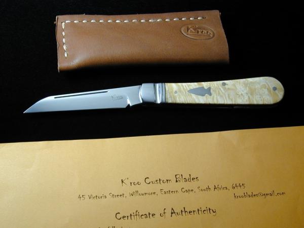 Kroo Maple Burl Wood Lambsfoot Jack Knife South Africa 4.00" Closed RWL34 Stainless Blade Fileworked Kroo Maple Burl Wood Lambsfoot Jack Knife South Africa 4.00" Closed RWL34 Stainless Blade Fileworked