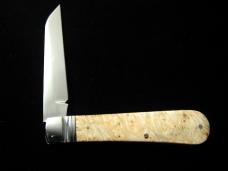 Kroo Maple Burl Wood Lambsfoot Jack Knife South Africa 4.00" Closed RWL34 Stainless Blade Fileworked