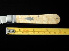 Kroo Maple Burl Wood Lambsfoot Jack Knife South Africa 4.00" Closed RWL34 Stainless Blade Fileworked