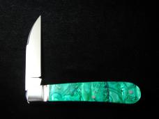 Kroo ALVS Green Abalone Mamba Swayback Wharncliffe Jack Knife S. Africa 4.00" Closed RWL34 SS Blade
