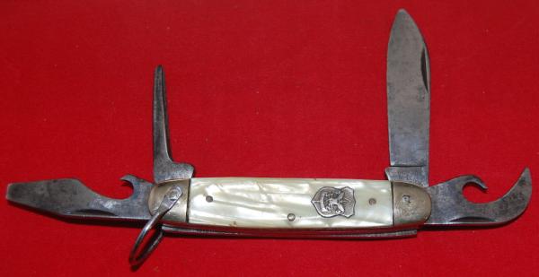 Official BSA #1052 Imperial Boy Scout Knife Novo Pearl Circa 'With The Box' 1949-1952 (117)